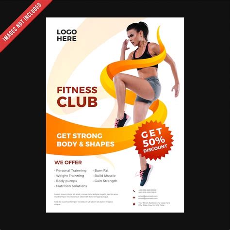 Premium Vector Fitness Club Flyer And Poster Cover Template