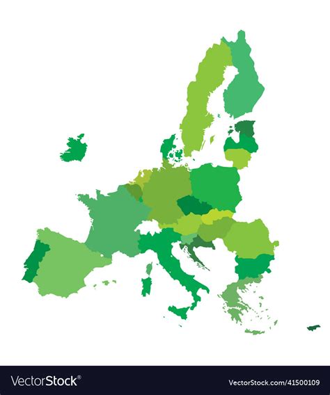 Green Map Of Europe Royalty Free Vector Image Vectorstock