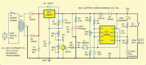 Circuit Diagram 12v Battery Charger Charger Battery Circuit