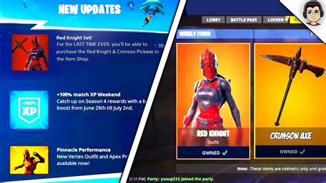 Fortnite Red Knight Has Made It S Return Release Date Leaked Info