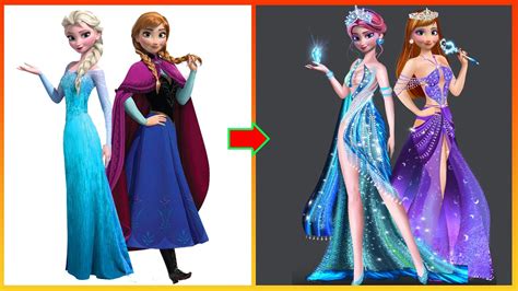 Frozen Anna Elsa Dress Up For Party Disney Princess Clothes Switch Up