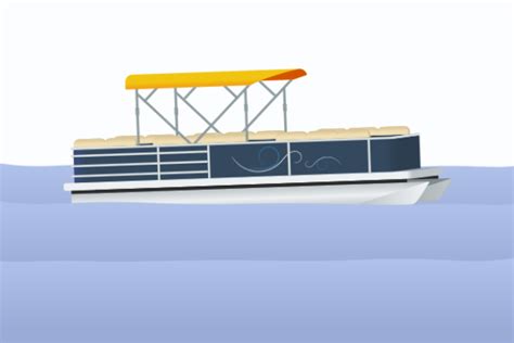 Semi Oblique Side View Pontoon Boat Graphic By Faqeeh · Creative Fabrica