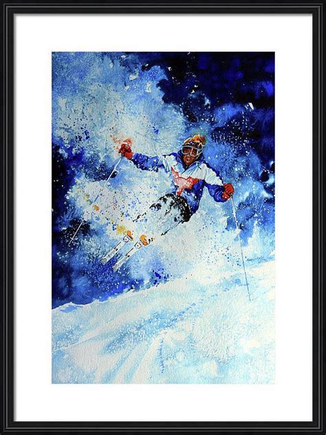 Alpine Skiing Moguls Winter Action Painting