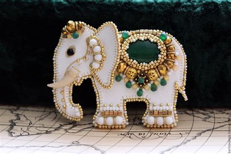 Брошь "Белый слон" в интернет-магазине на Ярмарке Мастеров | Брошь ...