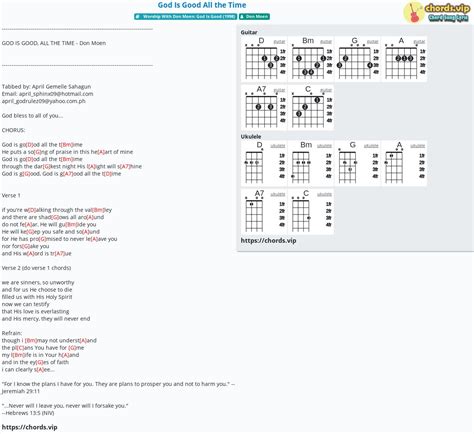 Chord: God Is Good All the Time - Don Moen - tab, song lyric, sheet ...