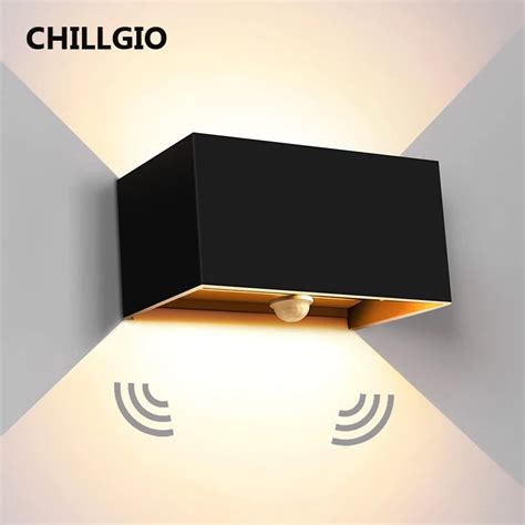 CHILLGIO Applique Murale LED En Aluminium Avec D Tecteur De Mouvement