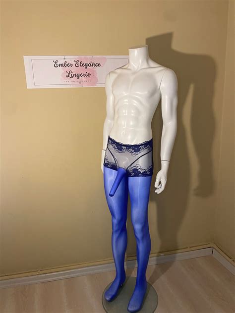 Mens S Femboy Stockings With Pouch Satin Femboy Lingerie Sissy Lingerie For Men Etsy