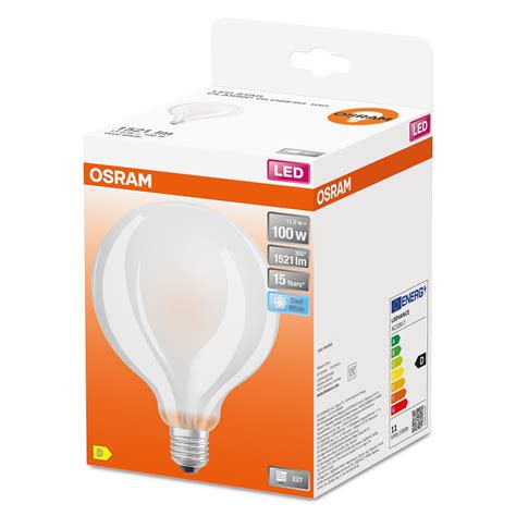 OSRAM Globe LED Bulb E27 G95 11 W 4 000 K Matt Lights Co Uk