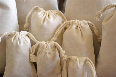 6x8 Cotton Muslin Bags 100 Organic Cotton Double Drawstring