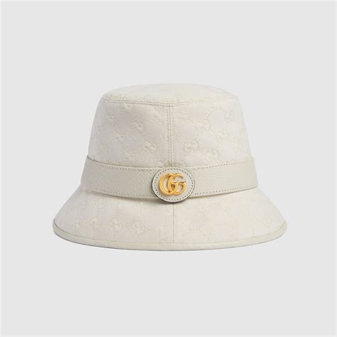 Gg Canvas Bucket Hat In Ivory Gucci Us