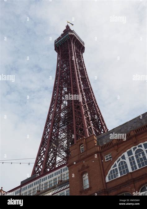 Blackpool Tower On Blackpool Pleasure Beach Resort Amusement Park On