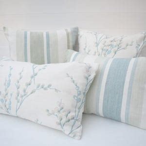 Laura Ashley Pussy Willow Duck Egg Cushion Backed In Laura Etsy Uk