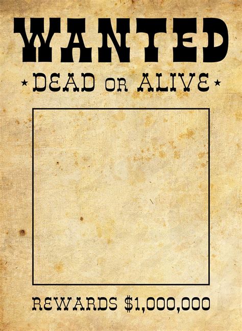 Printable Blank Wanted Poster Template Wanted Template Poster