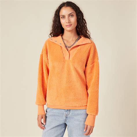 Sweat éco responsable orange clair femme Bonobo