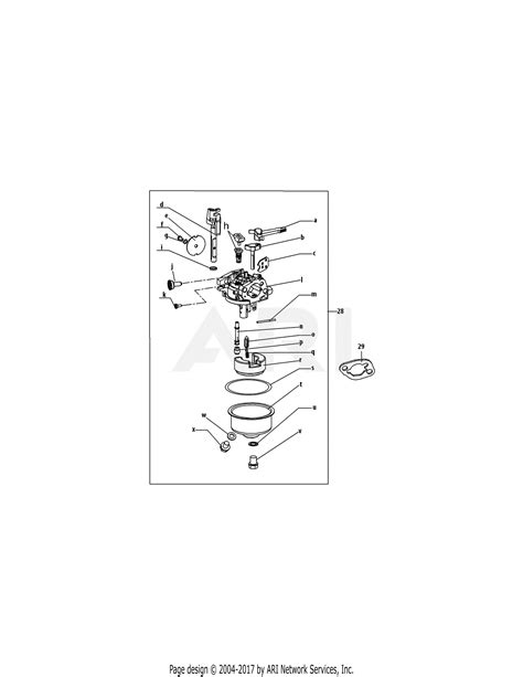 Troy Bilt 170 C0a Engine Parts Diagram For 170 C0a Carburetor