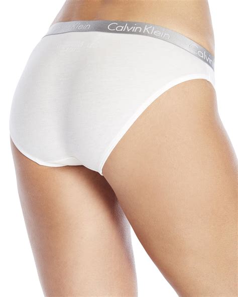 Calvin Klein Radiant Cotton Bikini Panty In White Lyst