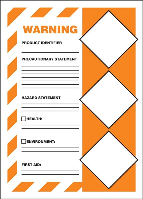 WARNING GHS Secondary Container Labels LZH303