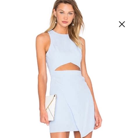 Nbd Dresses Nbd X The Naven Twins Light Blue High Neck Cut Out