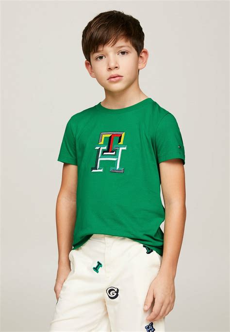 Tommy Hilfiger T Shirt Print Olympic Green Grün Zalando De