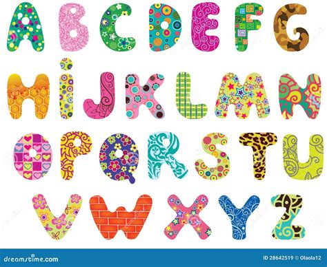 Cute Alphabet Letters Cute Colored Alphabet Stock Illustration - betawears