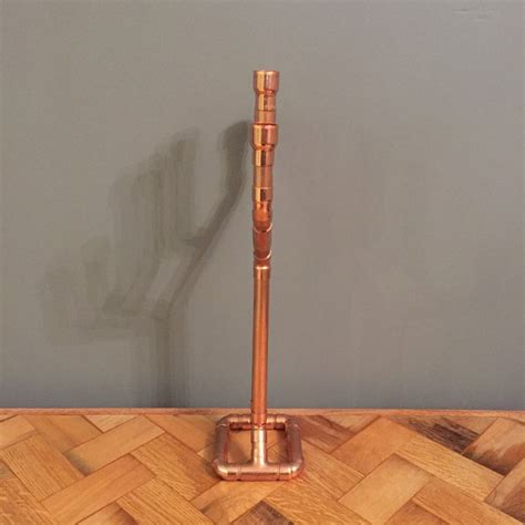 Copper Pipe Candelabra Candlestick Holder With Arms Etsy