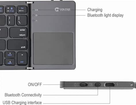 Opvouwbaar Bluetooth Toetsenbord Met Touchpad Ultradun Foldable