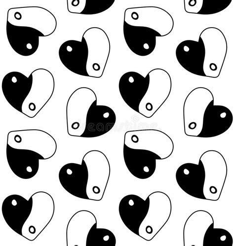 Patr N Sin Fisuras Vectorial De Los Corazones Yin Yang Ilustraci N Del