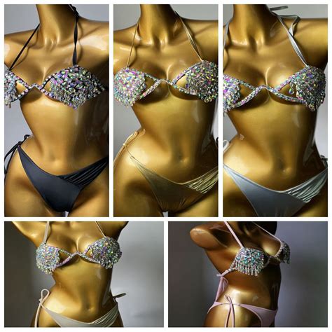 New Steel Support Hard Cup Bikini Diamond Swimsuit Diamond Tassel Bikini Stitched Diamond Bikini
