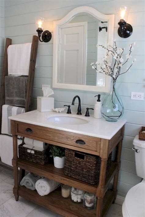 20 Rustic Farmhouse Bathroom Vanity