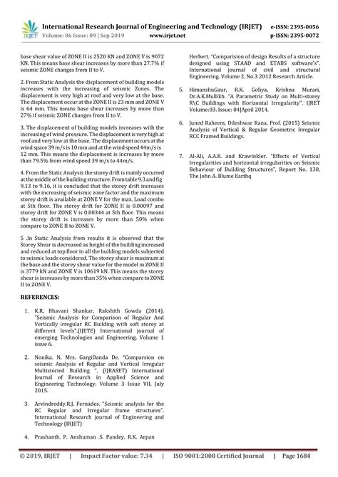 Irjet Seismic Analysis And Design Of Multistorey Building In Different Seismic Zones By Using