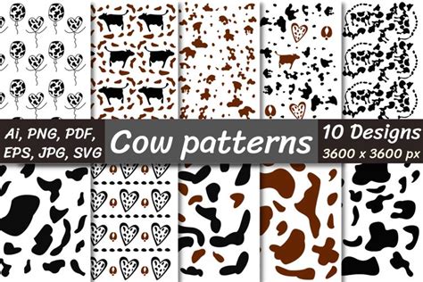 Cow print patterns / Cow print seamless patterns (2403874)