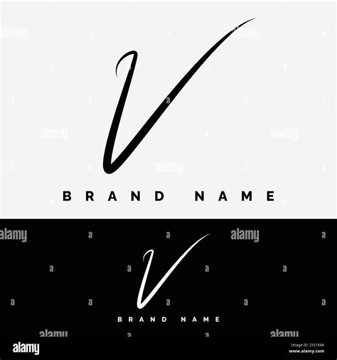 Letter V Signature Logo - Initial Alphabet for V - Handwritten V Logo ... 