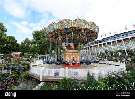tivoli gardens  amusement park  copenhagen denmark stock photo