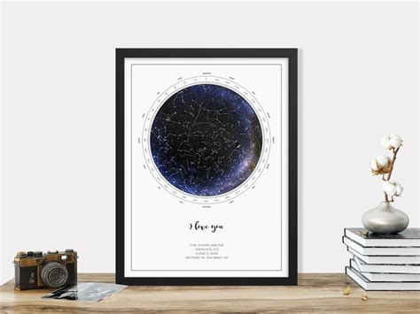 Custom Star Map Night Sky Chart Astronomical Map Starry Sky Wall Art ...