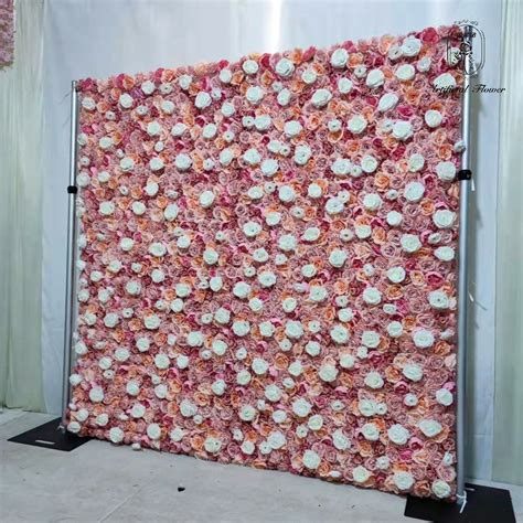 Dkb Ft Ft Silk Flower Wall Rose Flower Wall Panel For Wedding