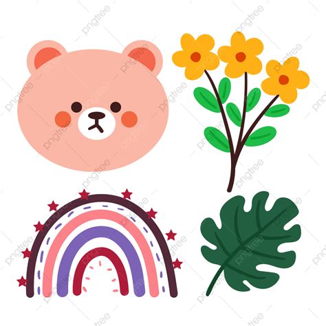 Cute Sticker Set Vector PNG Images, Cartoon Of Cute Sticker Set, Sticker Set, Cute Sticker ...