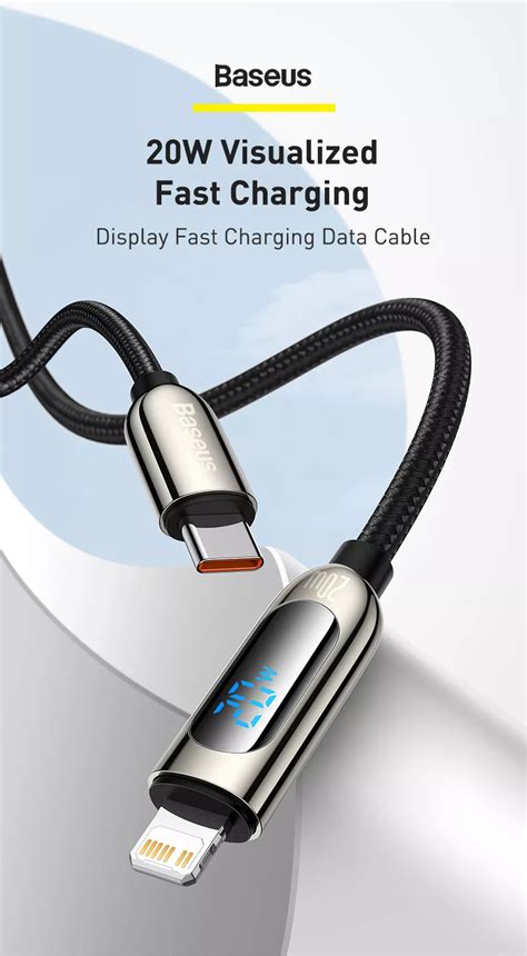 Baseus Digital Display 20W Fast Charging Type-C To Lighting Cable ...