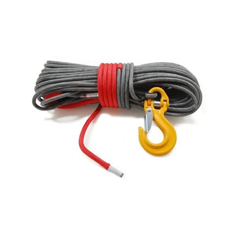 Armortek Extreme Grey Red Core Rope With Hook Thimble Uk Winches