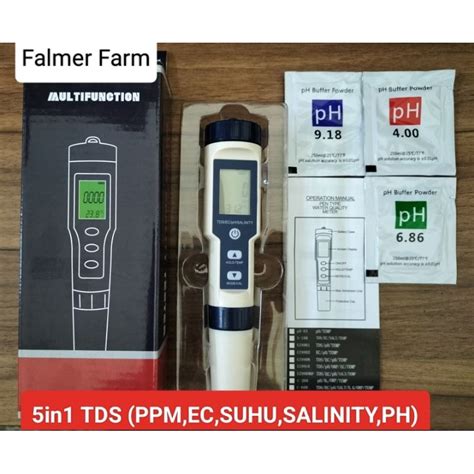 Jual TDS 5In1 ALAT UKUR PPM EC SUHU SALINITY PH METER Shopee Indonesia