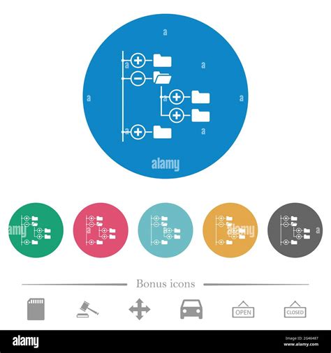 Directory Browser Flat White Icons On Round Color Backgrounds Bonus