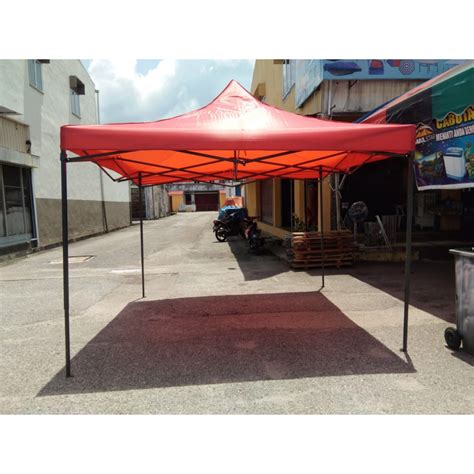 KHEMAH NIAGA ABC SAYANG SAIZ 10ft X 10ft 3M X 3M MERAH BIRU BESI