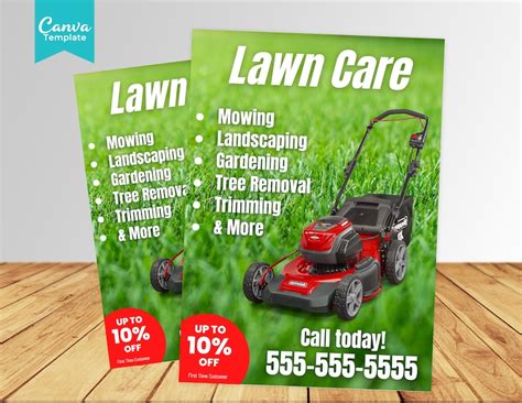 Lawn Care Service Flyer Template Landscaping Flyer Template Etsy