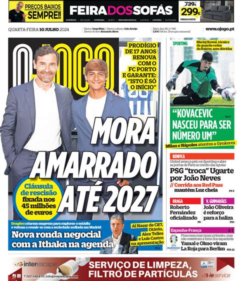 Capa Jornal O Jogo Julho Capasjornais Pt