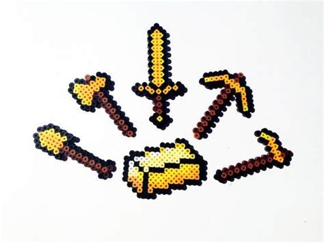 Minecraft Perler Bead Golden Stuff