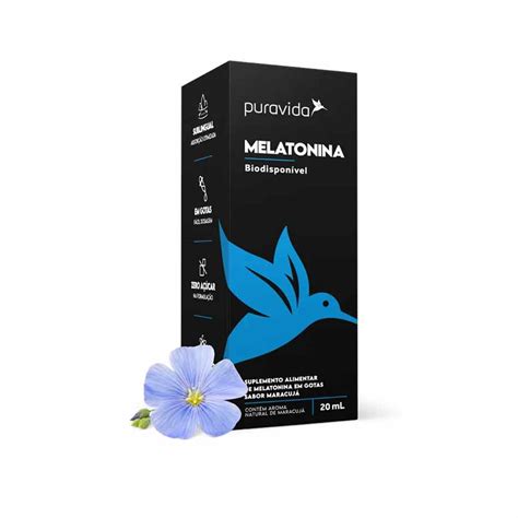 Melatonina Biodisponível em Gotas 20ml Puravida Hardcore Suplementos