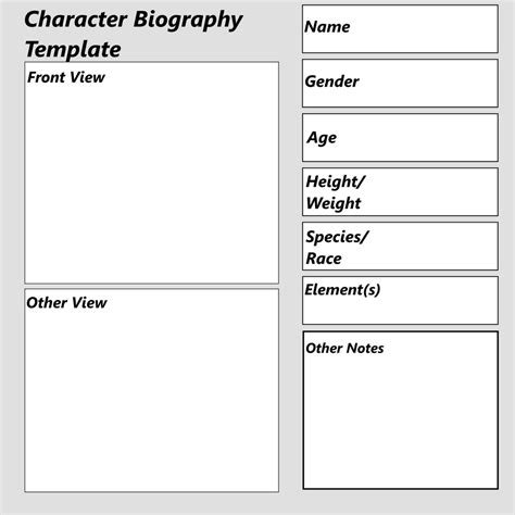 Character Biography Template by Sandstormer on DeviantArt