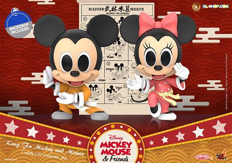 Hot Toys Cosb Mickey Kung Fu Mickey And Minnie Cosbaby S Collectible Set
