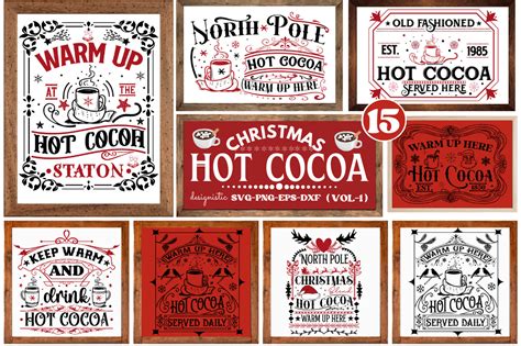 Christmas Hot Cocoa Sign Svg Bundle Graphic By Design S Dark Creative