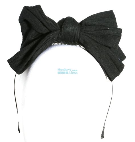 Wide Ribbed Bow Headband Hosiery4less