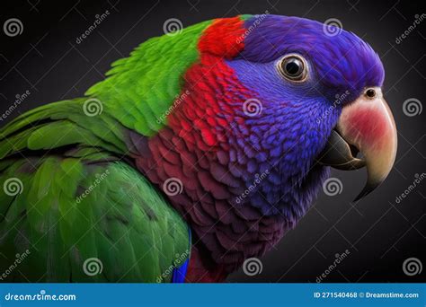 Beautiful Eclectus Parrot Close Up Colorful And Vibrant Animal Stock